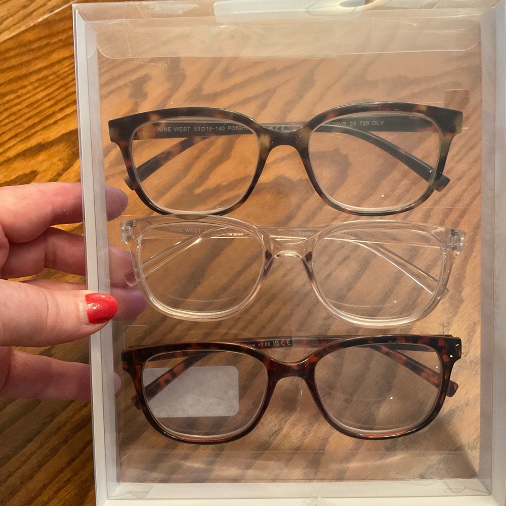 New In Package - Nine West Set of 3 Reading Glasses, +3.00 Strength